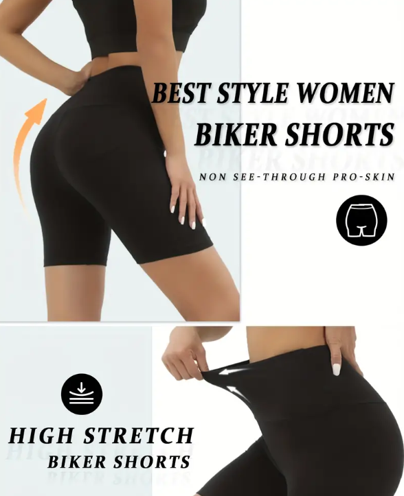 5pcs Women's High-Waist Yoga Shorts